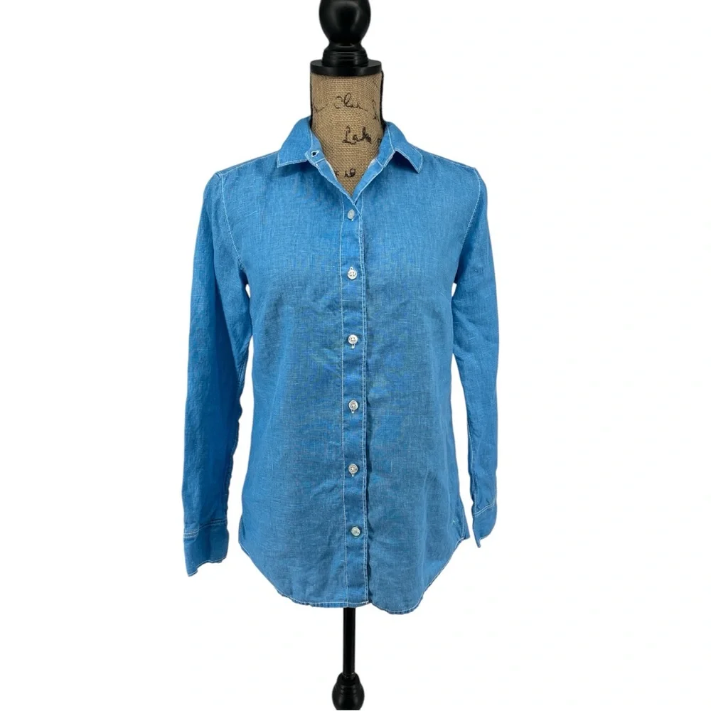 Tommy Bahama Teal and Denim Button Down Shirts - Picture 3 of 16